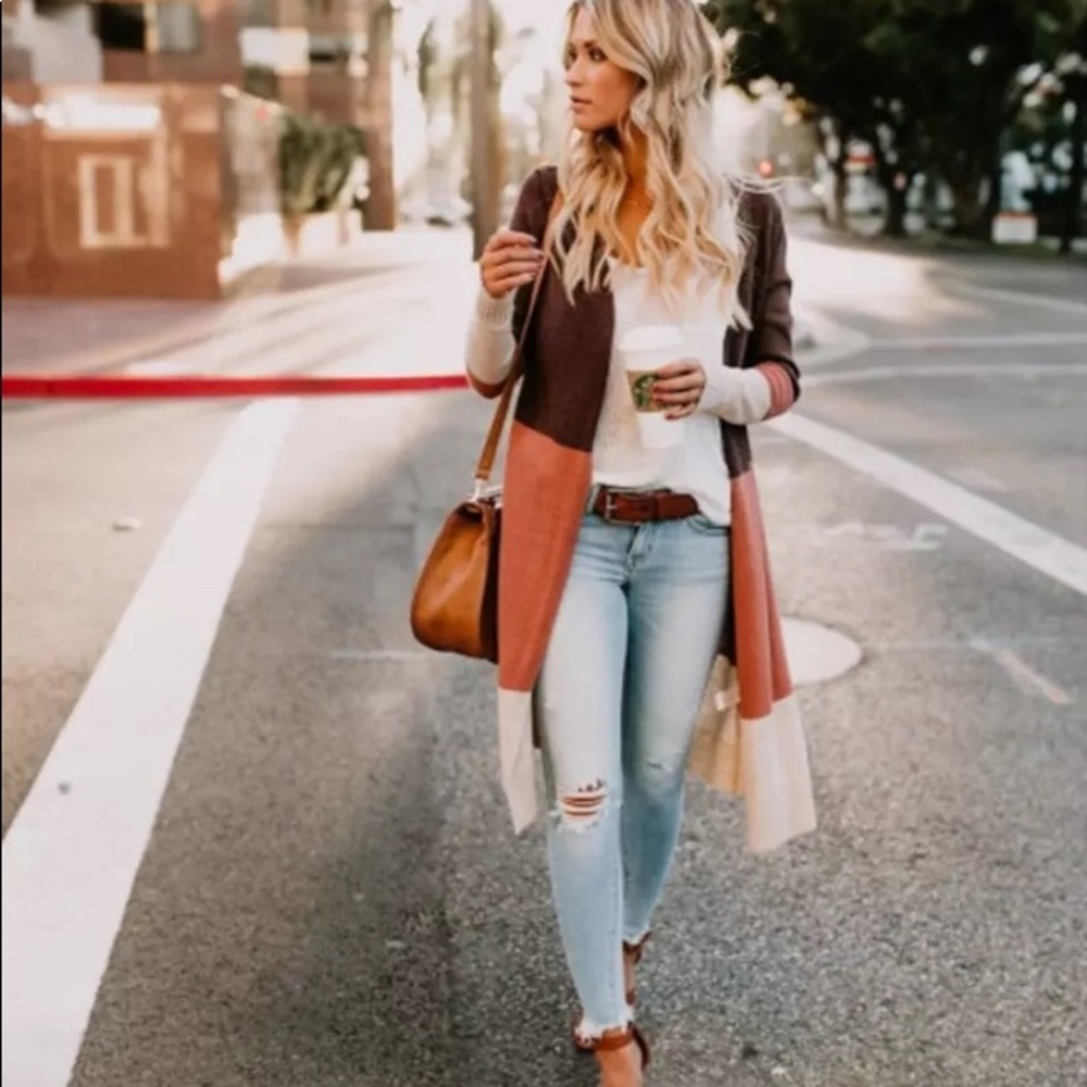 🎈 NEW Color Block Cardigan Sweater
